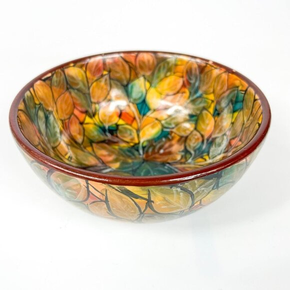 Other - Orvieto Italy Loredana Molio Hand-Painted Bowl Colorful Leaves